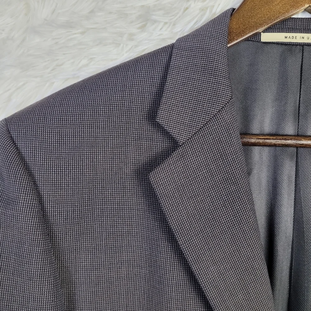 42L Burberry London Dark Brown Houndstooth Wool Blazer‎ Luxury Y2K 90s